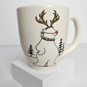 Pottery Barn Preston Polar Bear w/ Red Nose Holiday Coffee Tea Cocoa Comfy Mug